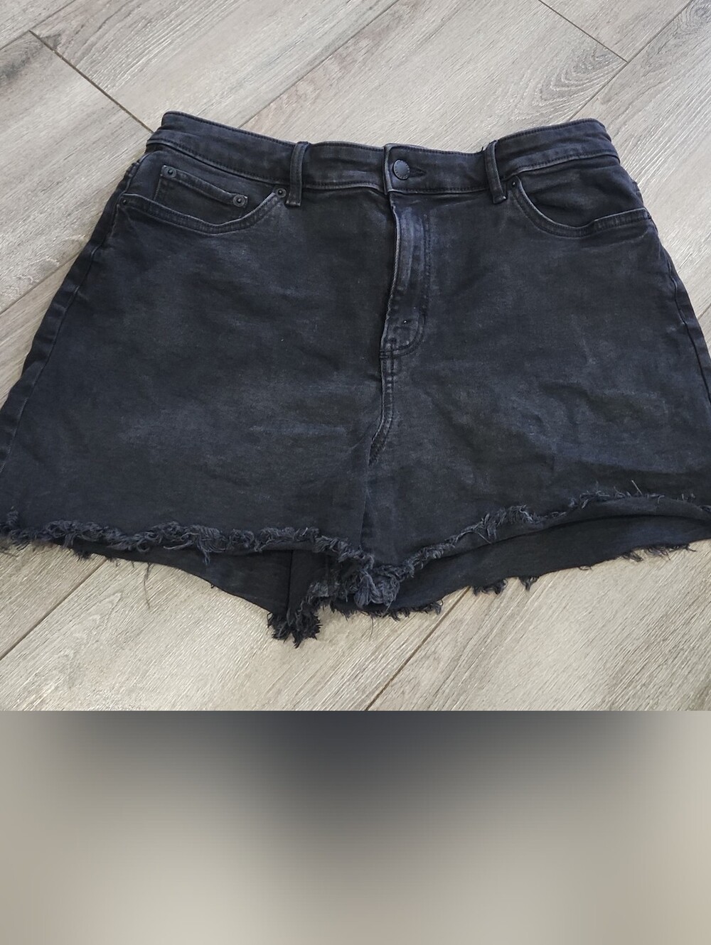 Joe Fresh Black Distressed Denim Jean Shorts